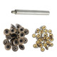 17mm Bronze Open-Top Replacement Jeans Buttons (Pack of 10) with 3-Part Fixing Hand Tool